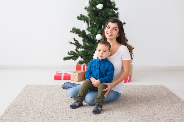 Concept de Noël, parent seul et vacances