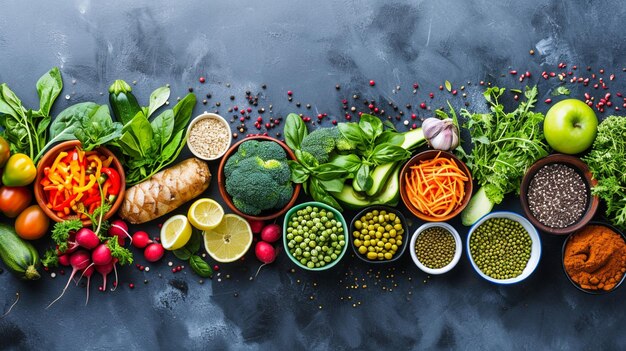 concept de nourriture alcaline végétarienne végétalienne Ai Generative