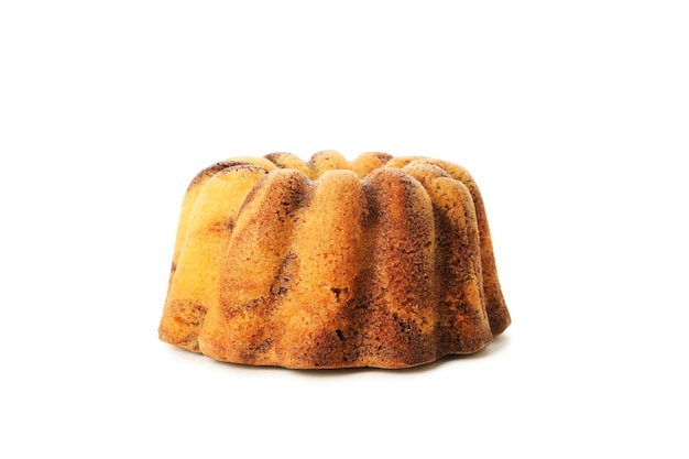 Concept de nourriture d'ambiance d'automne Gâteau à la citrouille isolé sur fond blanc