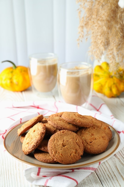 Concept de nourriture savoureuse avec des biscuits à la citrouille.