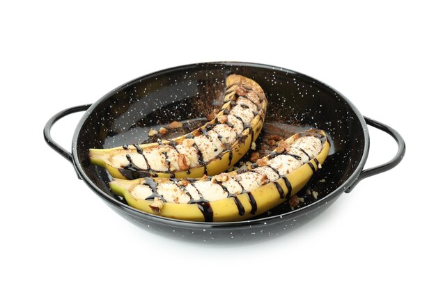 Concept de nourriture savoureuse avec un délicieux dessert à la banane