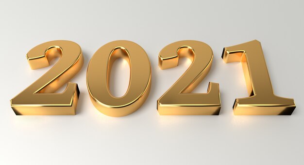 Concept de nouvel an et de célébration. Nombre d'or 2021