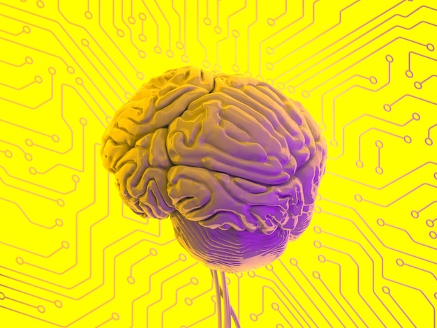 Concept de nuage ai avec cerveau