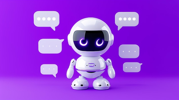 Concept numérique d'intelligence artificielle Chatbot IA Assistant chatbot IA Bulles de dialogue