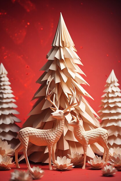 le concept d'origami de Noël