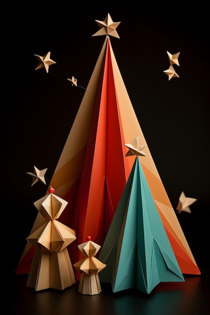 le concept d'origami de Noël