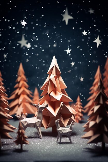 le concept d'origami de Noël