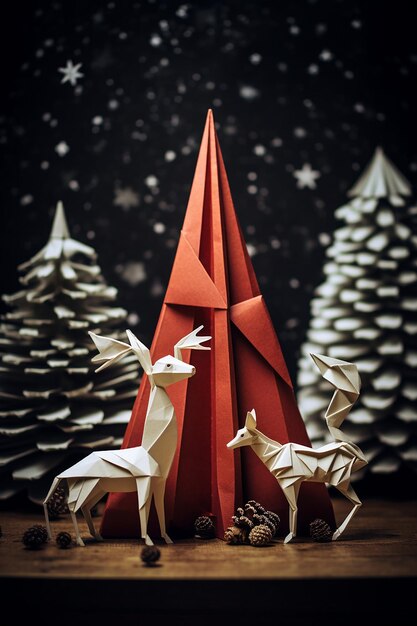 le concept d'origami de Noël