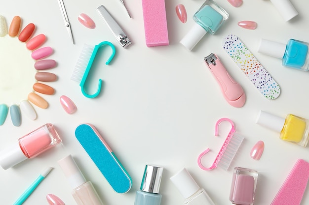 Concept d'outils de nail art pour pédicure et manucure