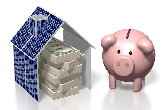 Concept de panneaux solaires argent