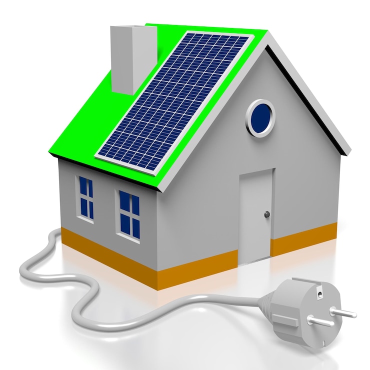 Photo concept de panneaux solaires de maison
