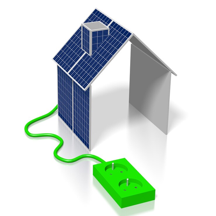 Photo concept de panneaux solaires de maison