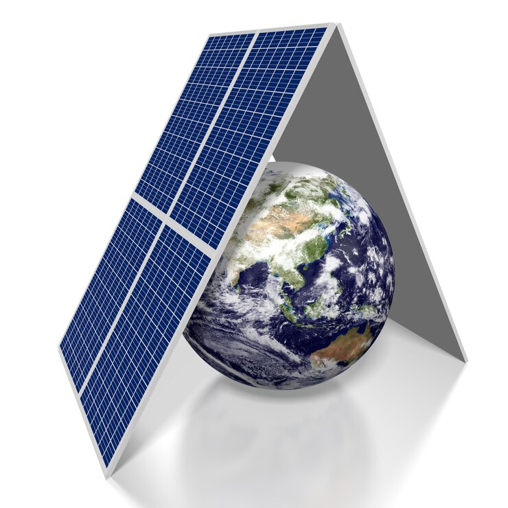 Photo concept de panneaux solaires terrestres