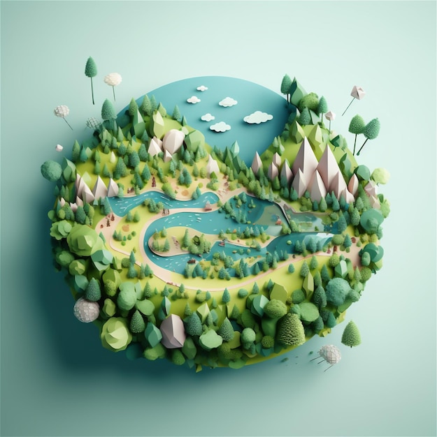 Concept de papier modèle 3D de la planète Terre