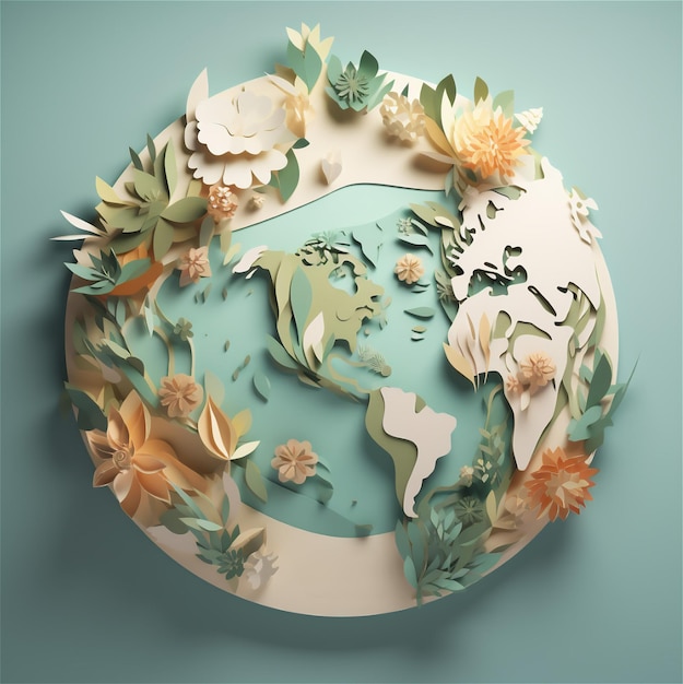 Concept de papier modèle 3D de la planète Terre