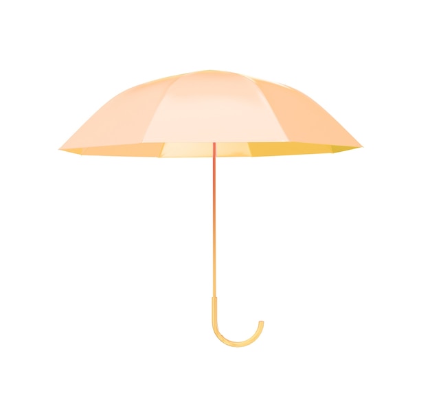 Concept de parapluie jaune rendu 3D isolé rendu