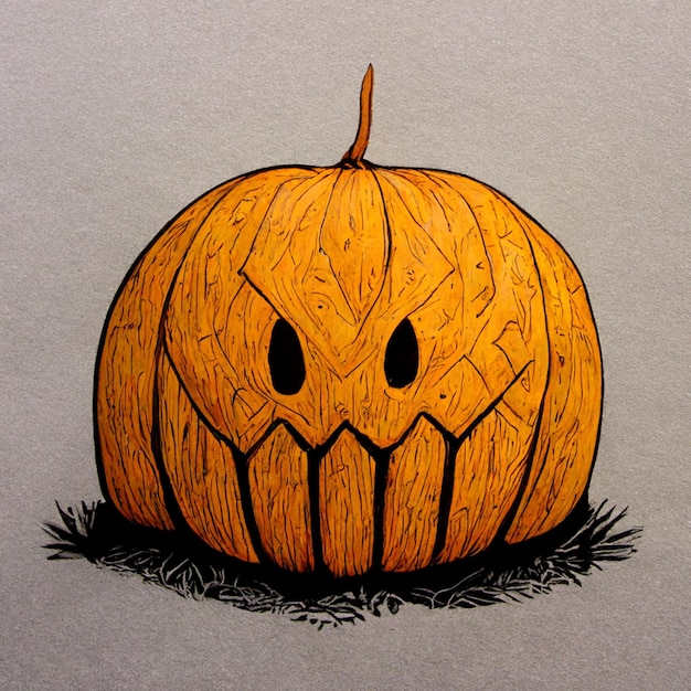 Concept de personnage de dessin animé en colère de citrouille d'Halloween de monstres et objet de vacances d'automne