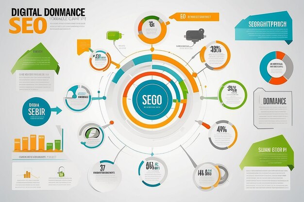 Photo le concept de la photo infographique de la domination numérique seo