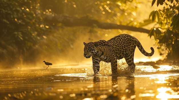 Un concept de photographie de la faune photographie du jaguar