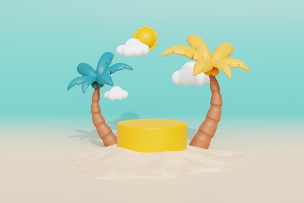 Concept de plage plate avec fond d'été d'espace de copie