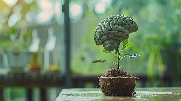 Le concept de plante de croissance du cerveau