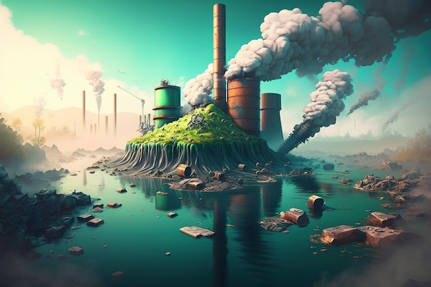 Concept de pollution écologique Ai Problème écologique