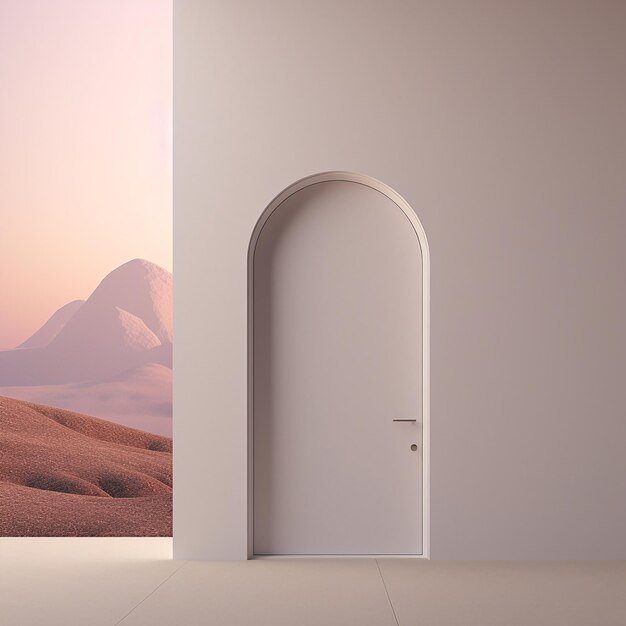 Photo concept de porte d'entrée minimaliste élégante