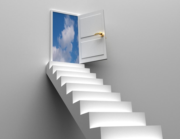 Concept de porte et d'escalier