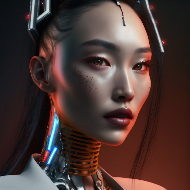 Concept de portrait esthétique cyberpunk