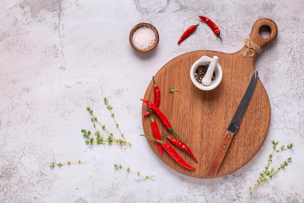 Concept de préparation d'aliments sains de légumes et d'épices