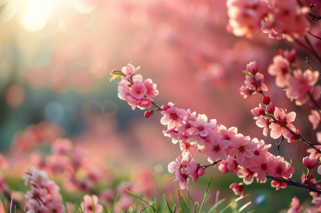 Le concept de printemps en fleurs éclate avec des fleurs vibrantes en pleine floraison.