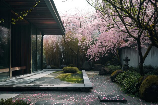 concept de printemps de jardin à fleurs japonaises roses