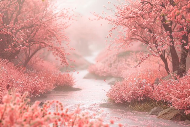 concept de printemps de jardin à fleurs japonaises roses