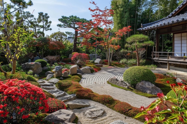 concept de printemps de jardin à fleurs japonaises roses