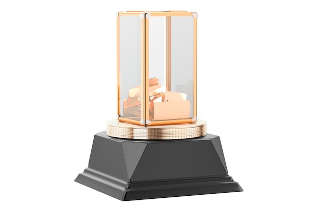 Concept de prix d'or des urnes rendu 3D