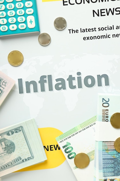 Concept de problèmes économiques financiers et d'inflation