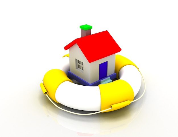 Concept de protection de la maison. illustration 3D.