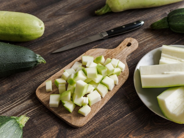 Concept de récolte de courgettes