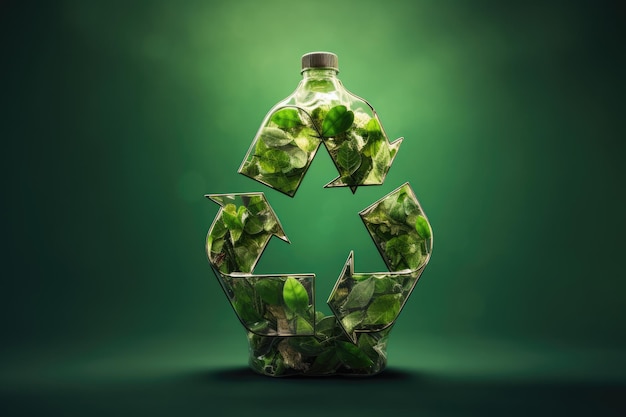 Photo le concept de recyclage vert illustré