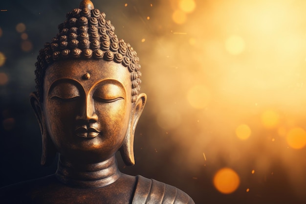 Concept religieux asiatique de Bouddha incarnant la sagesse, la paix et l'illumination