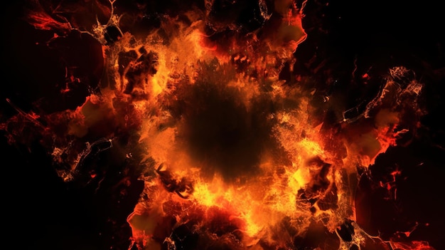 Concept religieux de l'enfer ardent Arrière-plan flamboyant du mal démoniaque Modèle de bannière d'en-tête avec espace de copie généré par l'IA