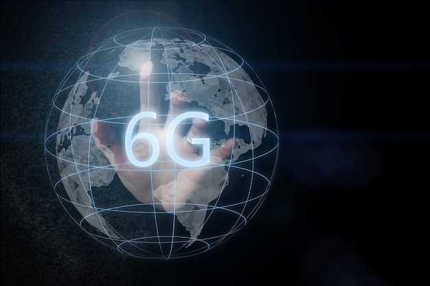 Le concept de réseau 6G, Internet mobile haut débit, réseaux de nouvelle génération. Affaires, moderne