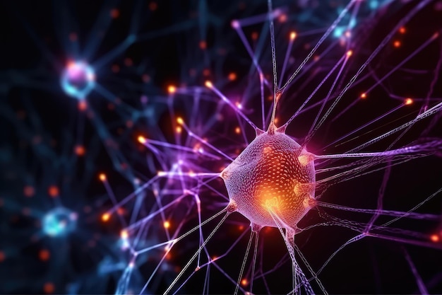 Concept de réseau neuronal d'intelligence artificielle généré par l'IA