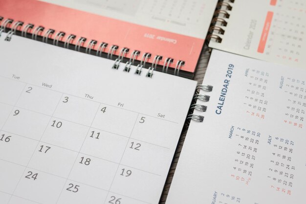 Concept de réunion de rendez-vous de planification d'entreprise de fond de page de calendrier