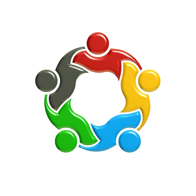 Concept de réunion de travail d'équipe Illustration de rendu d'icône 3D
