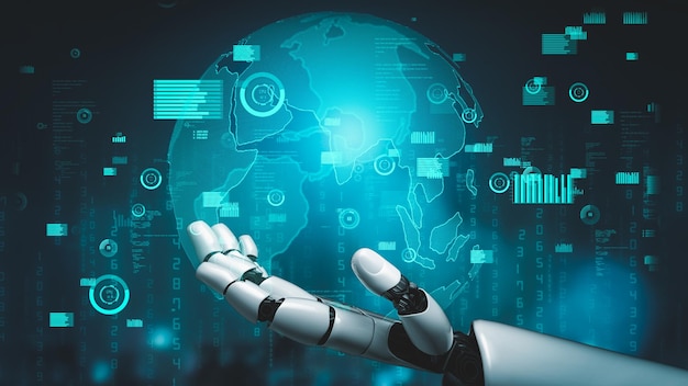 Concept révolutionnaire de technologie d'IA d'intelligence artificielle de robot futuriste