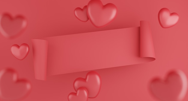 Concept de la Saint-Valentin, ballons coeurs rouges