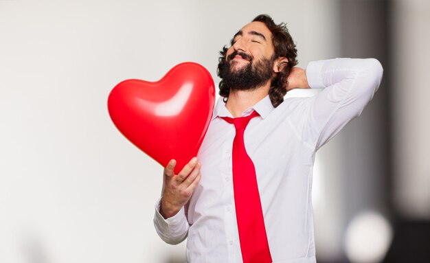 Concept de la Saint-Valentin jeune homme fou