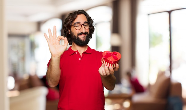 Concept de la Saint-Valentin jeune homme fou