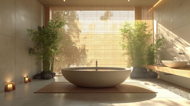 Concept de salle de bain minimaliste zen